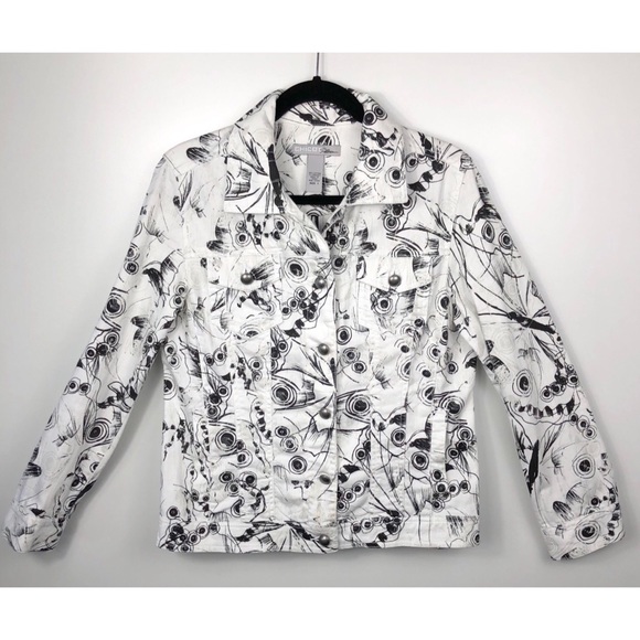 Chico’s Platinum White Denim Jean Jacket - Picture 2 of 8